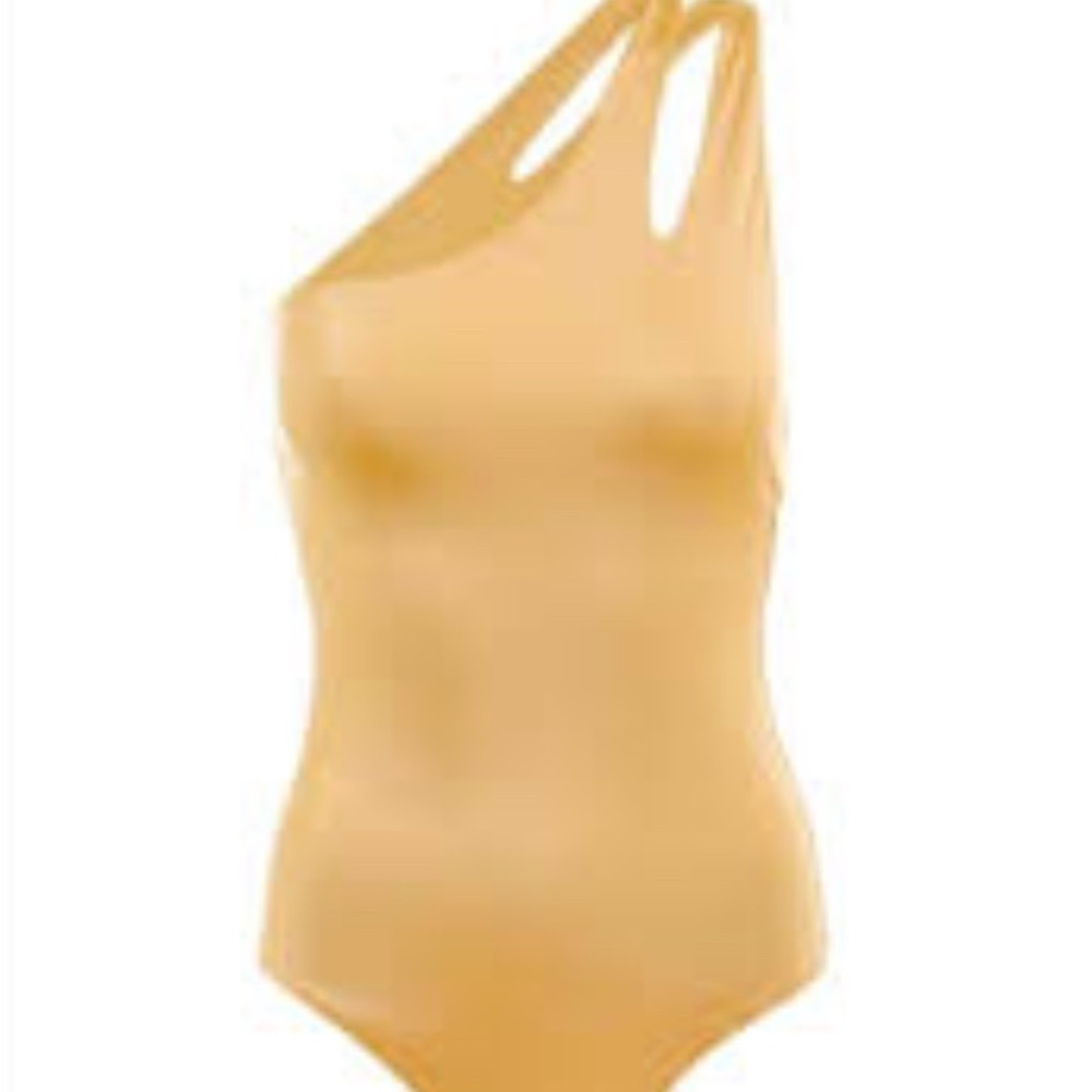 Melissa Odabash Mustard One-Shoulder One-Piece Swimsuit